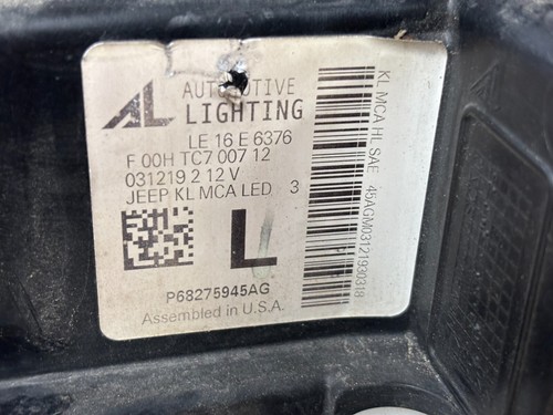 2019-2023 Jeep Cherokee Left Driver Side LED Headlight OEM 68275945AG - Picture 10 of 10
