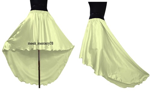 New Trend Up Down Skirt Satin High low skirt Asymmetrical Skirt Plus Size S47 - 第 14/45 張圖片