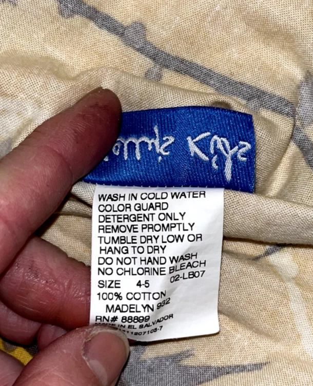 KELLY’S KIDS Girls Dress Mustard Yellow Dress Birds Mock Ruffle Neck SZ 4 5 - Image 4 of 4