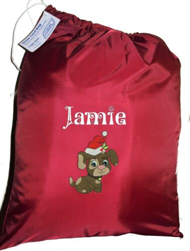 Christmas Shopping / Book Bag | Tote | Swim Bag | Xmas Puppy Dog | 1st Name FREE - Picture 1 of 24