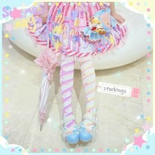 Gestreift Strümpfe Baumwolle Überknie Oberschenkel Hoch Harajuku Lolita Süß