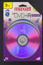 3pk Maxell 4.7GB Color DVD R 1-16X Speed - NEW