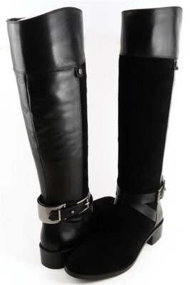 Vince Camuto Jaran Cuir Noir Daim Designer Bottes 6.5 M - Photo 1/4