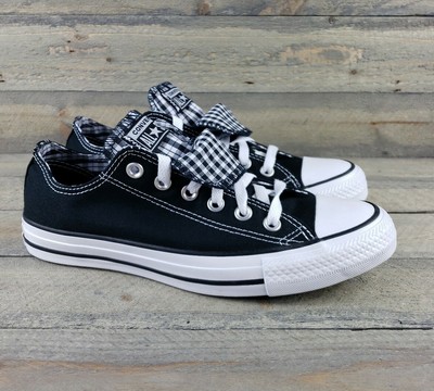 womens converse double tongue shoes