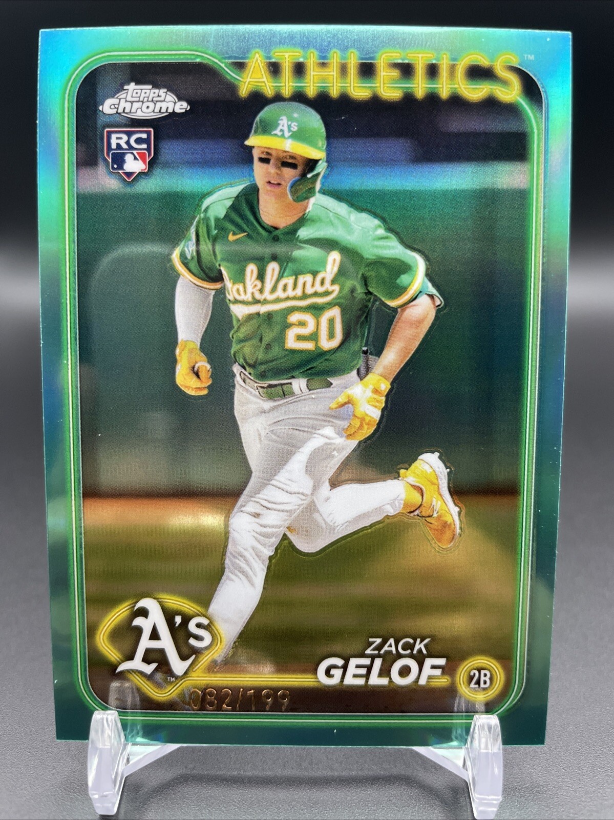 ZACK GELOF - 2024 Topps Chrome Aqua Rookie RC #282 Oakland Athletics /199