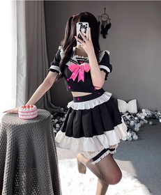 Cute Maid Uniform Girl Women Sexy Lingerie Sailor Cosplay Costume Roleplay Dress