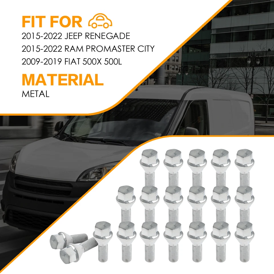 20x Car Lug Bolt for Fiat 500X 500L Ram ProMaster City Jeep Renegade 68296586AA - Image 4 of 4