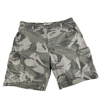 Wrangler Authentics Camouflage Cargo Shorts Mens 42 Gray 11