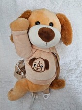 Charming Toys Toddlers Harness Leash Backpack Dog Brown Zipper Toy Pocket 11"