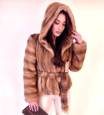 Mink coat male long fur jacket light color  new size 40-42 Quality of skins