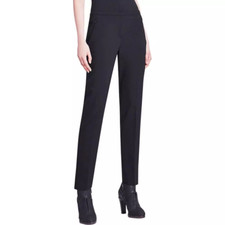 NWT 198 ELIE TAHARI JILLIAN WOOL BLEND PANTS - BLACK - SIZE 2