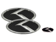 3d K Logo Emblem Carbon Chrome 3pc Fits Kia 2014-2016 Forte Koup