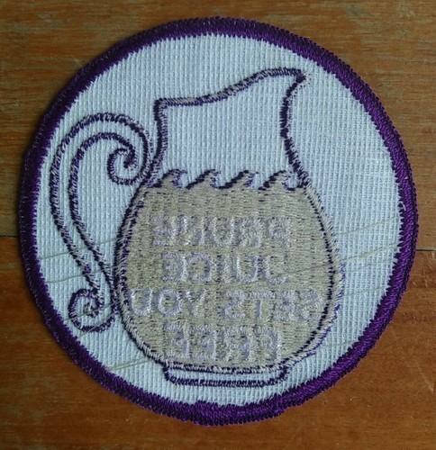 Vintage PRUNE JUICE Sets You FREE Funny Humor Biker Vest Sew On Jacket Patch - Picture 6 of 6
