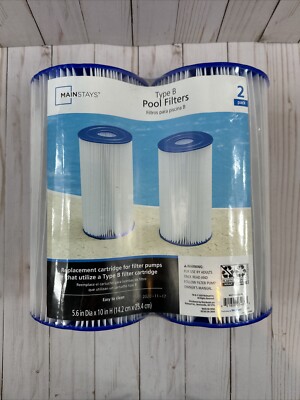 NEW & Sealed Mainstays Type B Pool Replacement Cartridge Filters 2PK Universal