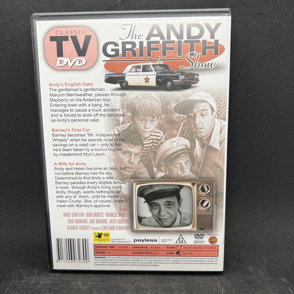 The Andy Griffith Show Volume 4 DVD Region ALL 3 Classic Shows - Image 2 of 4