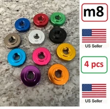 M8  Aluminum  Knurled Thumb Nut Hand Thread Nuts metric (Pack of 4)