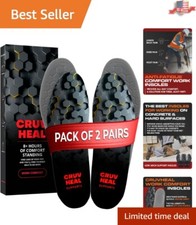 Premium Cushioned Orthotic Insoles - 2-Pack Black Inserts for Foot Pain Relief