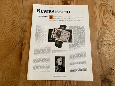 Faltblatt JAEGER-LECOULTRE - REVERSO - Spanisch