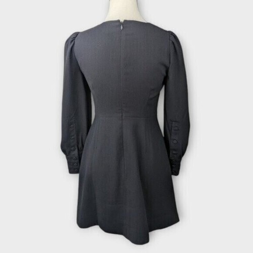 J.Crew Black Long Sleeve Dress in 365 Crepe Size 0 Petite Women - Picture 4 of 7