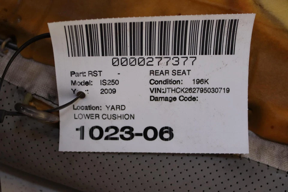 Lexus IS250 IS350 2009 segunda fila asiento trasero cojín inferior oem Foto 3 de 3
