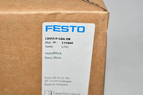 NEW FESTO 535840 CDVI5.0-GB4-DN Basic Block Valve Terminal - Picture 4 of 4