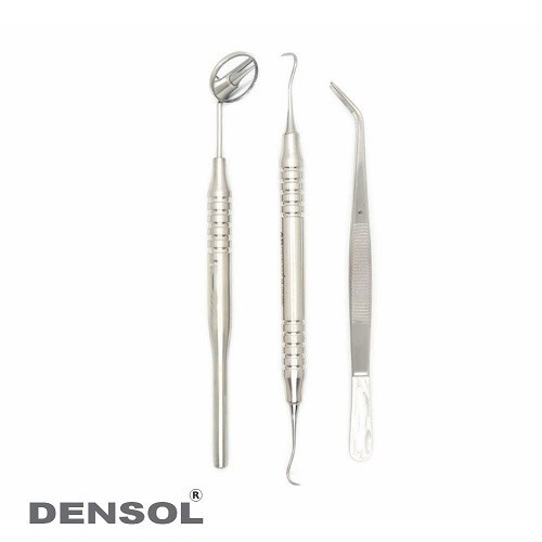 Dental Examination Kit 3pc H6/H7 Tweezers Mirror Handle TGA DENSOL® - Picture 1 of 5