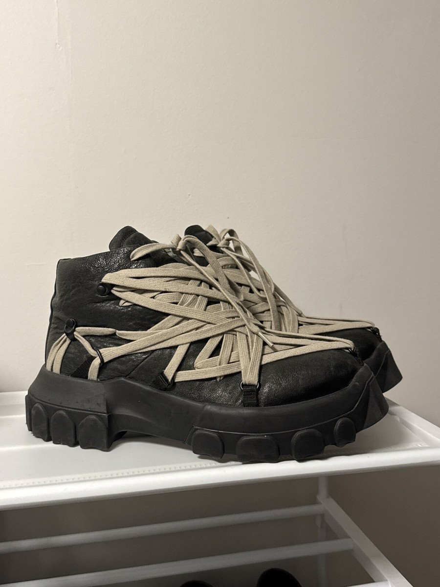 靴 Rick Owens mega tractor Rick Owens Army Mega Tractor Boot Triple Black (Women's