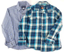 2pc Boys 5/6 Children's Place Button Down Plaid Checks Shirt cotton Shirts