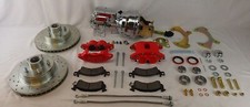 1957-1964 Galaxie Power Ford Disc Brake Conversion Dual Piston Caliper Red
