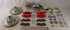 1957-1964 Galaxie power Ford disc brake conversion dual piston caliper red 