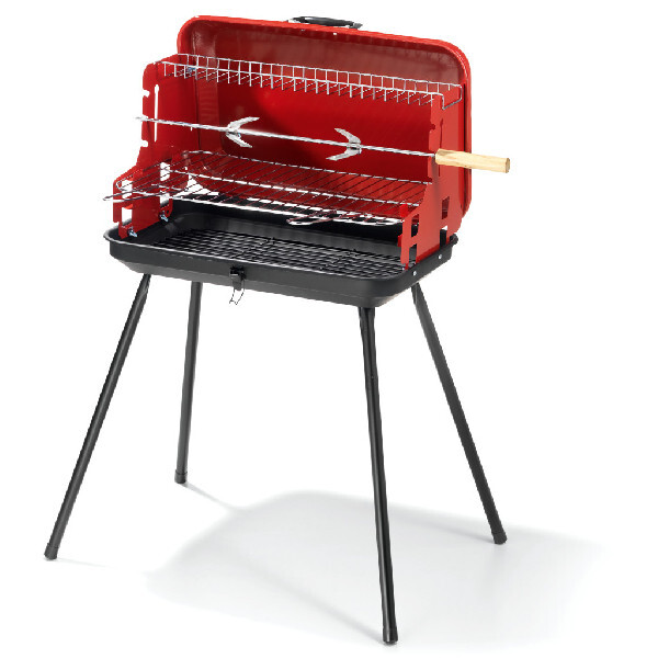 BBQ Portatile Ompagrill: Barbecue Carbonella Compatto 28x46 cm