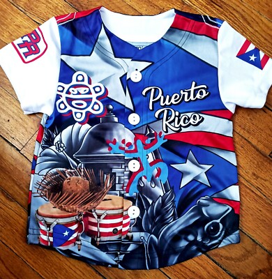 Puerto Rico Button-Up Baseball Jersey for Kids (5 Styles)