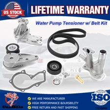 Engine Water Pump Tensioner w/ Belt Kit For 11-19 Ford Fiesta Escape Fusion 1.6L