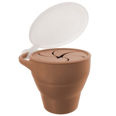 OLGS Silikon Snack Becher mit Deckel, Outdoor Kinder Snack Cup Brotdose für Kita