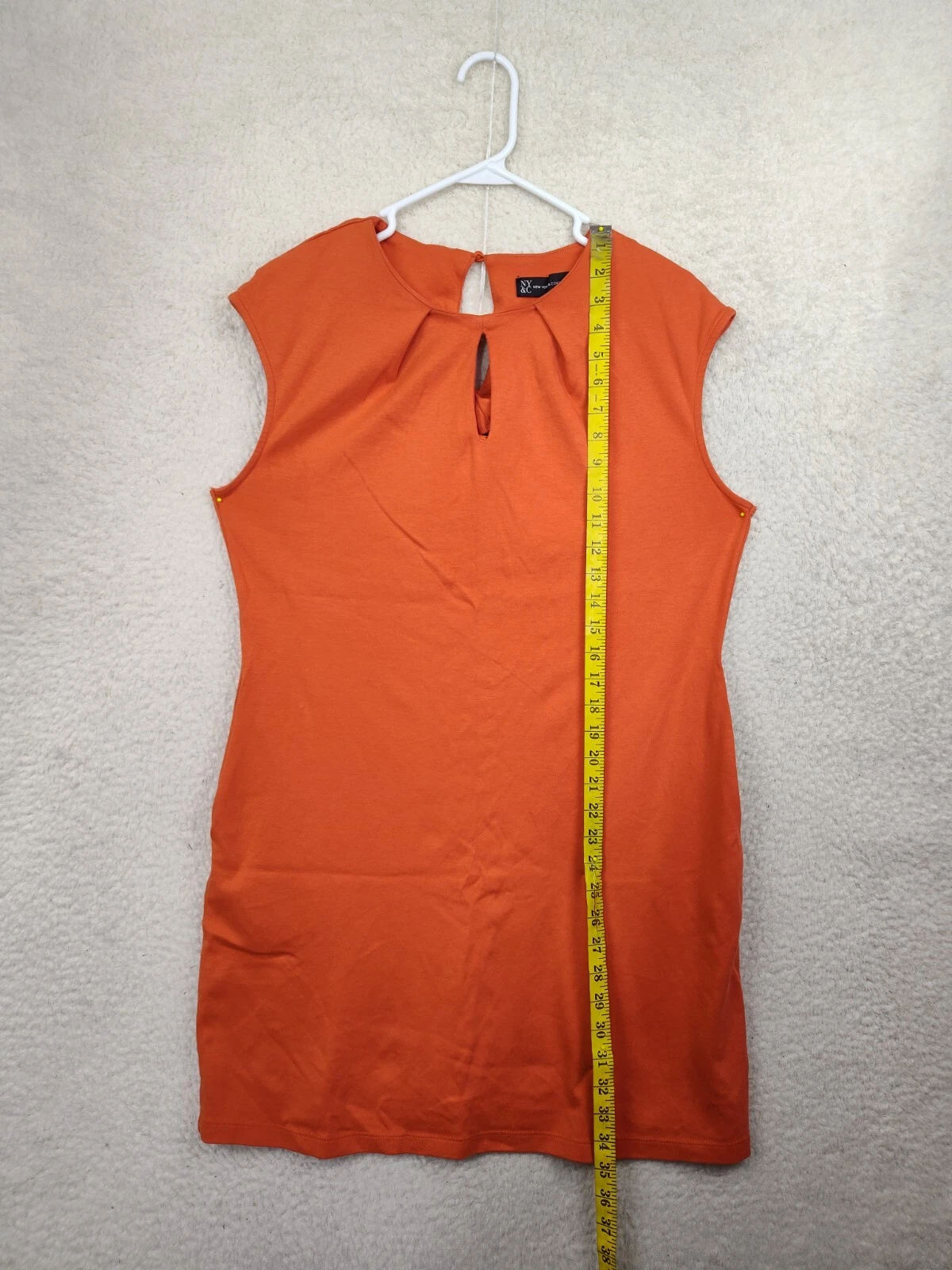 PALM ANGELS Abito donna New York & Company grande arancione cotone tubino senza maniche lunghezza ginocchio