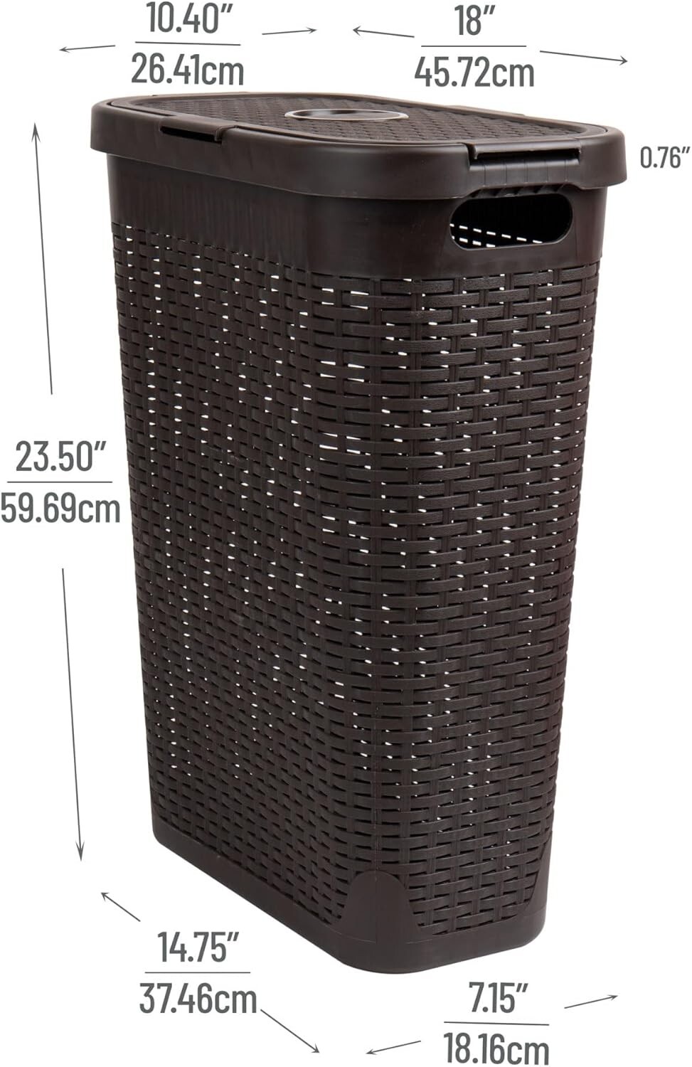 Basket With Lid For Small Spaces Thin Compact Narrow Room