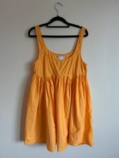 ASOS Orange Puff Hem Mini Dress Empire Waist UK 10
