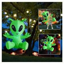 Halloween Blow Up Inflatable Alien, Fun and Portable Mobile Halloween Inflata...