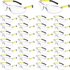 Clear Safety Glasses Bulk for Men, Ansi Z87.1 Protective Eyewear Polycarbonate