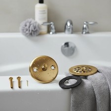 Trip Lever Tub Trim Kit Set, Brushed Gold Overflow, Drain  Strainer