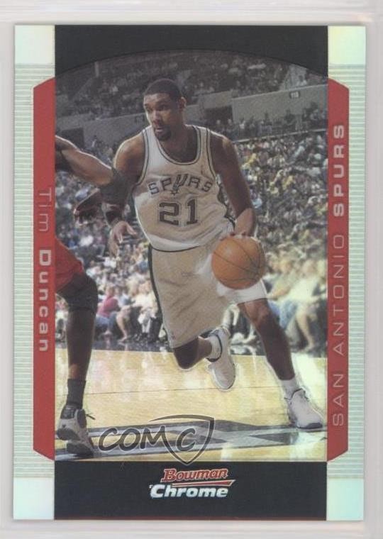 2004-05 Bowman Draft Chrome Refractor 24/300 Tim Duncan #12 HOF 5ir