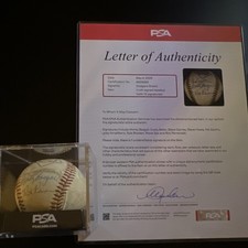 PSA/DNA Los Angeles Dodgers Greats Multi-Signed Baseball 10 Signatures LOA