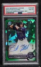 2022 Bowman Chrome Green Atomic Refractor 85/99 Braxton Fulford PSA 8 Auto 11oq