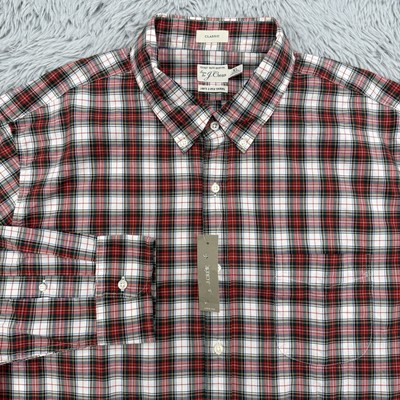 J Crew Shirt Men XL Tartan Plaid NWT 100s 2-Ply Yarns Classic Long Sleeve Preppy