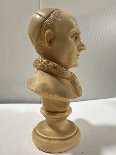 + Vintage 4 1/2" Cold Cast Marble Statue / Bust of Pope Paul VI (CU#319) Church - Picture 3 of 7