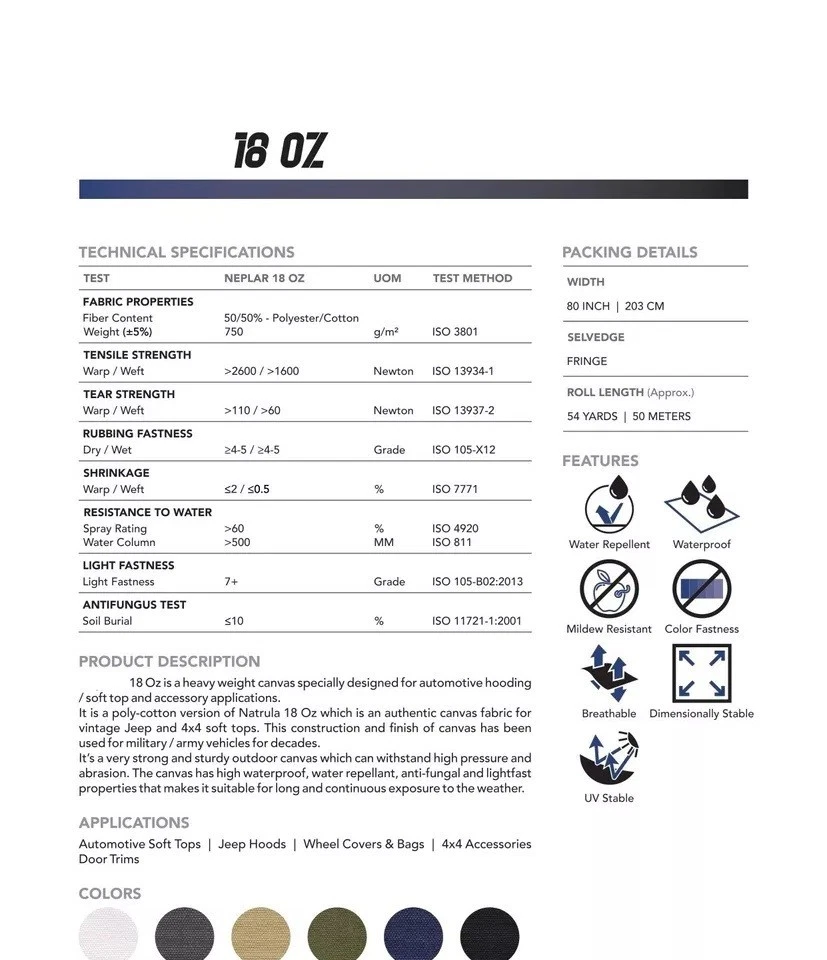 Canvas Soft Top For Willys Jeep M38A1/CJ5 fits on Cross Bow OD Green/Brown/Black - Imagem 2 de 4
