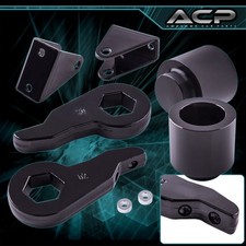 Front 3 Rear 3 Leveling Lift Kit Shock Extenders Black For 03-10 Hummer H2