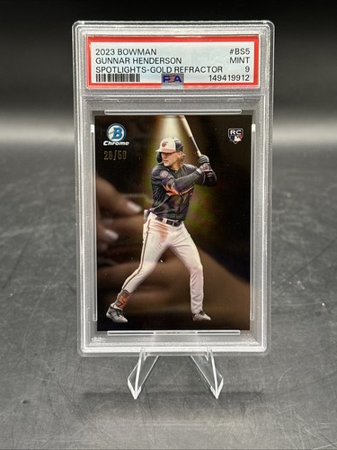 2023 Bowman Chrome Spotlights Gunnar Henderson Gold Refractor BS-5 PSA 9