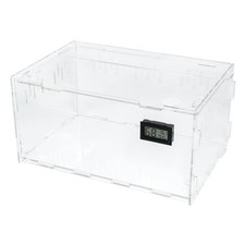 11.4x7.7x5.9 Reptile Terrarium, Acrylic Feeding Box, Temperature Hygrometer
