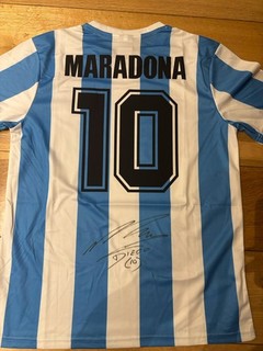 Diego Maradona ‘86 Argentina Home Shirt Signed From Icons. Com And Box
